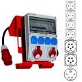 Rozdzielnica budowlana TD-S/FI SET hermetyczna IP44 Wyposażona na stojaku + 32A/[5P] + 16A/[5P] + 4x230V/[2P+Z] + wtyk 32A/[5P] DOKTORVOLT DV-6191-F