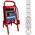 Rozdzielnica budowlana TD-S/FI SET hermetyczna IP44 Wyposażona na stojaku + 32A/[5P] + 16A/[5P] + 4x230V/[2P+Z] + wtyk 32A/[5P] DOKTORVOLT DV-6238-F