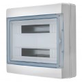 Rozdzielnica natynkowa hermetyczna 2x18 modułów IP65 430x400x143mm plastikowa drzwi transparentne PAWBOL