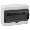 Rozdzielnica natynkowa S-12 (N+PE) 1x12 moduły IP40 142x239x95mm drzwi transparentne dymne PAWBOL