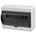 Rozdzielnica natynkowa S-12 (N+PE) 1x12 moduły IP40 142x239x95mm drzwi transparentne dymne PAWBOL