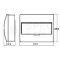 Rozdzielnica natynkowa S-12 (N+PE) 1x12 moduły IP40 303x250x101mm drzwi transparentne dymne INCOBEX