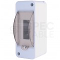 Rozdzielnica natynkowa S-2 1x2 moduły IP20 57x140x67mm drzwi transparentne dymne INCOBEX
