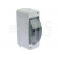 Rozdzielnica natynkowa S-2 (bez listwy) 1x2 moduły IP40 55x140x85mm drzwi transparentne dymne PAWBOL