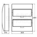 Rozdzielnica natynkowa S-24 (N+PE) 2x12 moduły IP20 303x400x101mm drzwi transparentne dymne INCOBEX