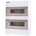 Rozdzielnica natynkowa S-24 (N+PE) 2x12 moduły IP20 303x400x101mm drzwi transparentne dymne INCOBEX
