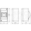 Rozdzielnica natynkowa S-3 1x3 moduły IP40 76x140x67mm drzwi transparentne dymne INCOBEX