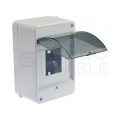 Rozdzielnica natynkowa S-4 (N+PE) 1x4 moduły IP40 92x140x85mm drzwi transparentne dymne PAWBOL