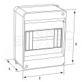 Rozdzielnica natynkowa S-8 (N+PE) 1x8 modułów IP40 165x140x83mm drzwi transparentne dymne PAWBOL