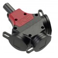 Rozgałęźnik gumowy na kabel 3 gniazda [2P+Z] 250V 16A czarno-czerwony IP44 PCE