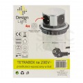 Rozgałęźnik meblowy na 4 gniazda [2P+Z] 230V 16A okrągły aluminiowy wpuszczany w blat TETRA BOX 1,4m