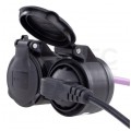 Rozgałęźnik na kabel 2 gniazda [2P+Z] 230V 16A czarny IP44