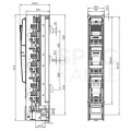 Rozłącznik bezpiecznikowy listwowy 185mm 630A NH3 V klema 3 polowy HEDO WTS630T