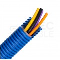 Rura karbowana AROT 32mm dwuwarstwowa osłonowa do ziemi peszel z pilotem z mufą 450N HDPE niebieska 25m RDG ITALINE
