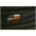 Rura karbowana elektroinstalacyjna 20/14,1mm giętka peszel z pilotem 750N bezhalogenowa, grafitowa 100m TUBIFOR