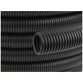 Rura karbowana elektroinstalacyjna 20/14,1mm giętka samogasnąca peszel 750N PVC UV czarna 100m TUBIFOR
