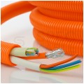Rura karbowana elektroinstalacyjna 32/24,2mm giętka peszel z pilotem i smarowaniem 320N bezhalogenowa, pomarańczowa 50m TUBIFOR