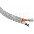 Rura karbowana elektroinstalacyjna 32/24,2mm giętka samogasnąca peszel z pilotem 320N PVC UV szara 25m TUBIFOR