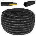 Rura karbowana elektroinstalacyjna GUS (RSF) 16mm wzmocniona spiralą giętka samogasnąca peszel elastyczny 350N PVC UV czarna 30m Elpromet