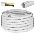 Rura karbowana elektroinstalacyjna GUS (RSF) 32mm wzmocniona spiralą giętka samogasnąca peszel elastyczny 320N PVC UV szara 30m Elpromet