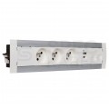 Simon 480 Listwa zasilająca na 3 gniazda + 2 gniazda USB (typ A + typ C) biała
