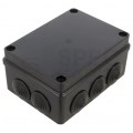 Skrzynka hermetyczna IP65 Puszka instalacyjna 150x110x70mm bezhalogenowa czarna z dławikami PG21 S-BOX 306c