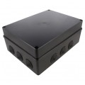 Skrzynka hermetyczna IP65 Puszka instalacyjna 300x220x120mm bezhalogenowa czarna z dławikami PG29 S-BOX 606c