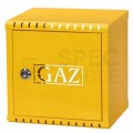 Skrzynka szafka gazowa nierdzewna żółta 250x250x150mm + kluczyk bezpieczeństwa