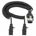 Spiralny adapter kablowy QLY-s do naczepy 24V wtyk 15-pin / 2 plastikowe wtyki 7-pin typu N+S 4m