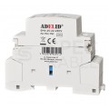 Stycznik modułowy 25A cewka 230V instalacyjny AC 2xNC 2xNO 2-modułowy na szynę TH35 ADELID