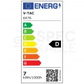 Świetlówka tubowa 60cm LED G13 T8 230V 7W 1120lm 6400K IP20 barwa CW biała zimna ze starterem V-TAC VT-1607 5 LAT GWARANCJI