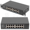 Switch 10" 19" RACK 16x port RJ45 (1000BASE-T + 100BASE-TX) przełącznik niezarządzalny LANBERG RSGE-16