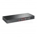 Switch 19" RACK 16x port RJ45 (Fast Ethernet 100Mb/s, w tym 16x PoE+) + 2x port RJ45 (Gigabit Ethernet 1000Mb/s) + 2x port SFP przełącznik niezarządzalny TP-Link TL-SL1218MP