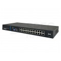 Switch 19" RACK 24x port RJ45 (Gigabit Ethernet 1000Mb/s) + 2x port SFP Uplink 1Gb/s + 1 port konsolowy RJ45, przełącznik zarządzalny L2 AVIZIO