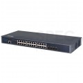 Switch 19" RACK 24x port RJ45 (Gigabit Ethernet 1000Mb/s) + 4x port SFP+ (10Gb/s), przełącznik zarządzalny L3 Extralink Chiron