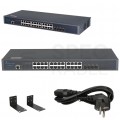 Switch 19" RACK 24x port RJ45 (Gigabit Ethernet 1000Mb/s) + 4x port SFP+ (10Gb/s), przełącznik zarządzalny L3 Extralink Chiron