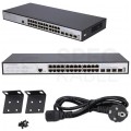 Switch 19" RACK 24x port RJ45 (Gigabit Ethernet 1000Mb/s) + 4x port SFP+ (Uplink 10Gb/s) przełącznik zarządzalny Extralink Hypnos