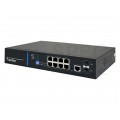 Switch 19" RACK 8x port RJ45 (Gigabit Ethernet 1000Mb/s) + 2x port SFP Uplink 1Gb/s + 1 port konsolowy RJ45, przełącznik zarządzalny L2 AVIZIO