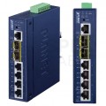 Switch na szynę DIN TH35 4x port RJ45 (Gigabit Ethernet 1000Mb/s) + 2x port SFP (2,5Gb/s) przełącznik niezarządzalny L2/L4 PLANET