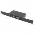 Switch PoE 10" 19" RACK 10x port RJ45 (8x PoE+ Fast Ethernet + 2x Uplink Gigabit 1000Mb/s) przełącznik niezarządzalny LANBERG RSFE-8P-2GE-120