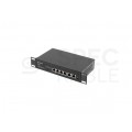 Switch PoE+ 10" 19" RACK 6x port RJ45 (4x PoE+ Fast Ethernet + 2x Uplink Gigabit 1000Mb/s) przełącznik niezarządzalny RSFE-4P-2FE-60 LANBERG