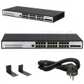 Switch PoE 19" RACK 24x port RJ45 (PoE+ Gigabit Ethernet 1000Mb/s) + 4x port SFP+ (10Gb/s) przełącznik zarządzalny L3 Extralink Chiron PRO