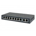 Switch PoE Desktop 10x port RJ45 (8x PoE+ Fast Ethernet 100Mb/s i 2x Uplink Gigabit Ethernet ) przełącznik niezarządzalny AVIZIO