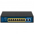 Switch PoE Desktop 10x port RJ45 (8x PoE+ Fast Ethernet 100Mb/s i 2x Uplink Gigabit Ethernet ) przełącznik niezarządzalny CAMVI