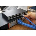 Switch PoE Desktop 10x port RJ45 (Fast Ethernet 100Mb/s, w tym 8x PoE+ i 2x Uplink) przełącznik niezarządzalny Extralink Ceres