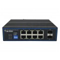 Switch PoE Desktop 10x port RJ45 (Gigabit Ethernet 1000Mb/s, w tym 8x PoE+ i 2x SFP Uplink) przełącznik niezarządzalny AVIZIO