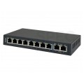 Switch PoE Desktop 10x port RJ45 (Gigabit Ethernet 1000Mb/s, w tym 8x PoE+ i 2x Uplink) przełącznik niezarządzalny AVIZIO