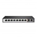 Switch PoE Desktop 10x port RJ45 (Gigabit Ethernet 1000Mb/s, w tym 8x PoE+ i 2x Uplink) przełącznik niezarządzalny Extralink Perses