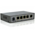 Switch PoE Desktop 5x port RJ45 (Fast Ethernet 100Mb/s, w tym 4x PoE i 1x Uplink) przełącznik niezarządzalny 8level FEPS-1504 v2