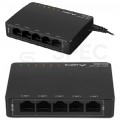 Switch PoE Desktop 5x port RJ45 (Gigabit Ethernet 1000Mb/s, w tym 4x PoE+ i 1x Uplink) przełącznik niezarządzalny LANBERG DSP3-1005-60W